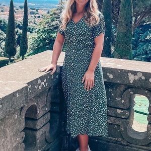 Green Floral Long Dress